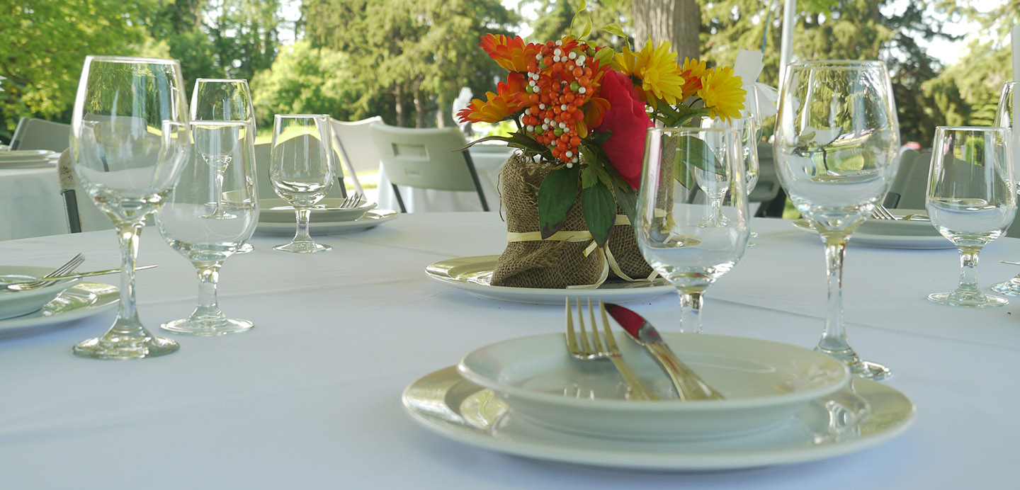 table setting for private event at Bathurst Glen
